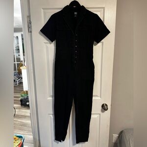 BDG Short-Sleeve Boiler Suit in Black